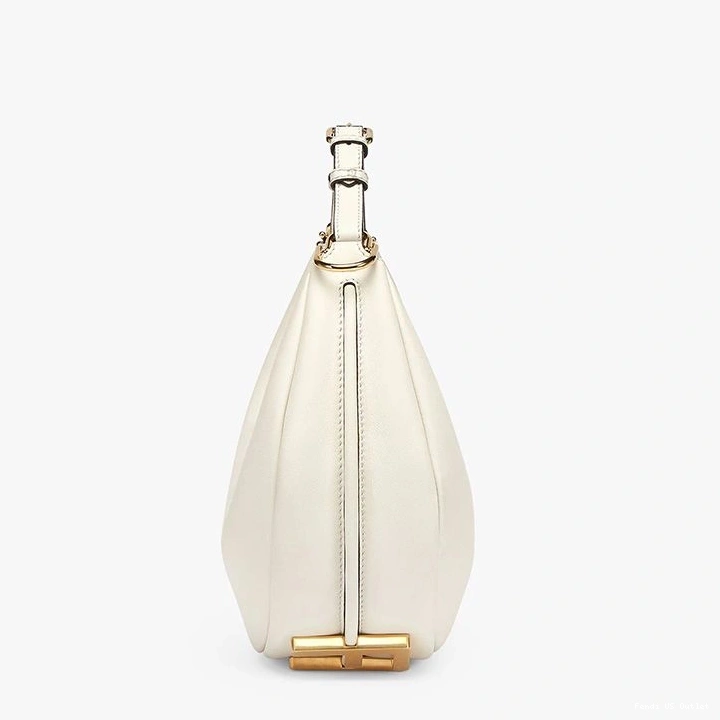 Cheap HOT Small Calf Fendi Leather In Hobo Bag Fendigraphy White 0721